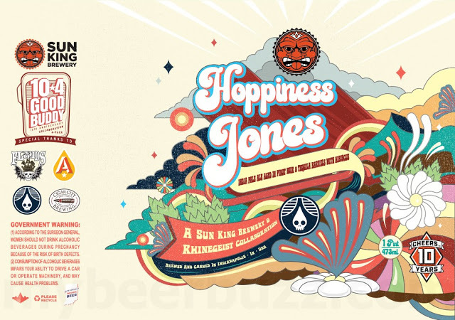 Sun King + Rhinegeist Hoppiness Jones beer Label Full Size