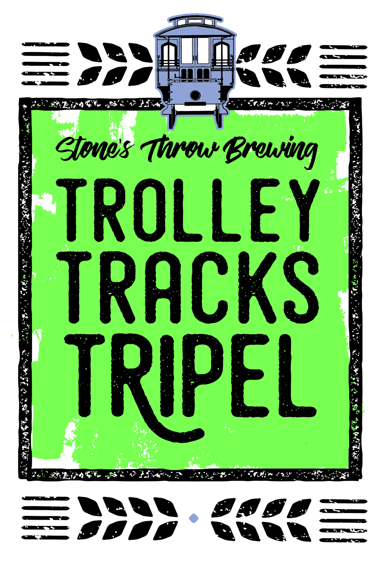 Stone's Throw Trolley Tracks Tripel beer Label Full Size