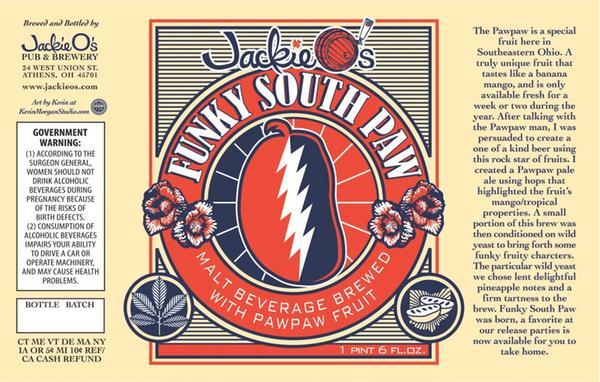 Jackie O's Imperial Paw Paw beer Label Full Size