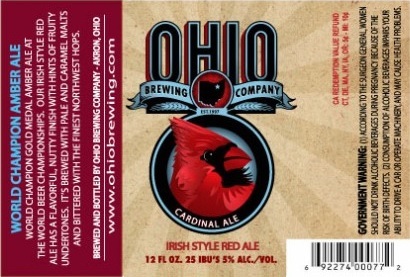 Ohio Cardinal Ale beer Label Full Size