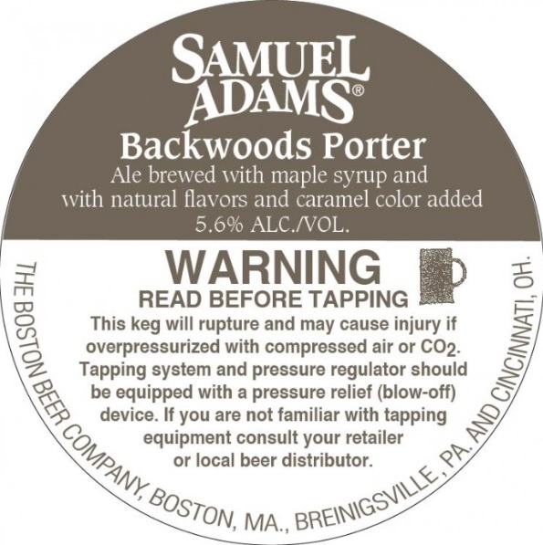 Sam Adams Backwoods Porter beer Label Full Size