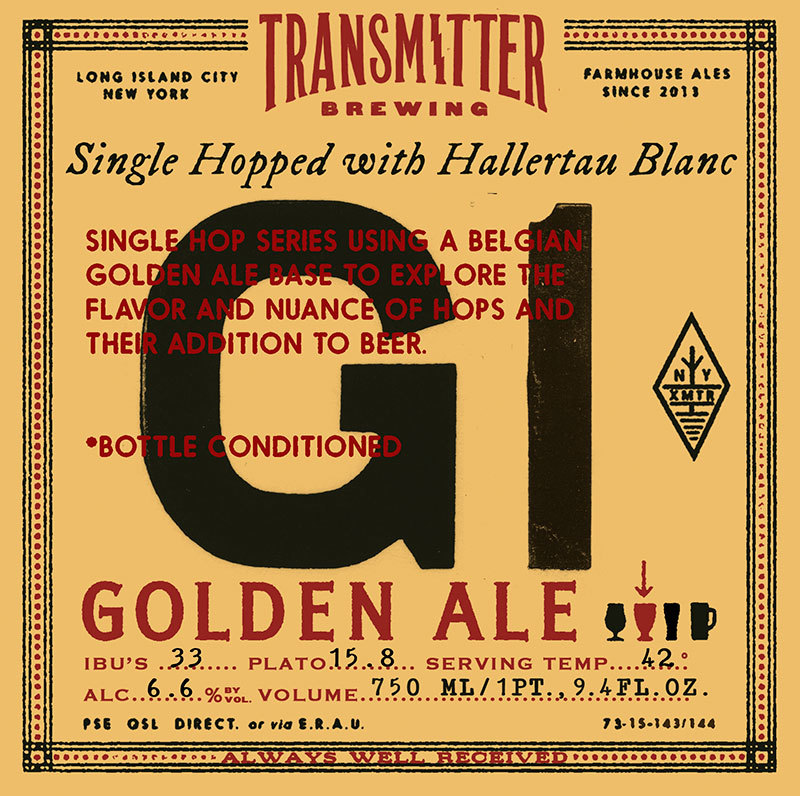 Transmitter G1 Golden Ale w/ Pekko beer Label Full Size