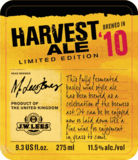JW Lees Harvest Ale 2010 Lagavulin beer