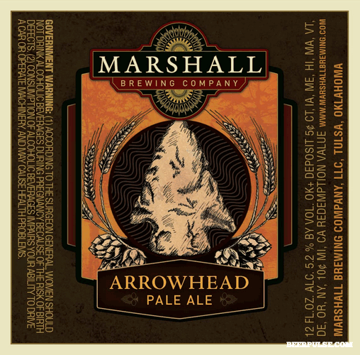 Marshall Arrowhead beer Label Full Size