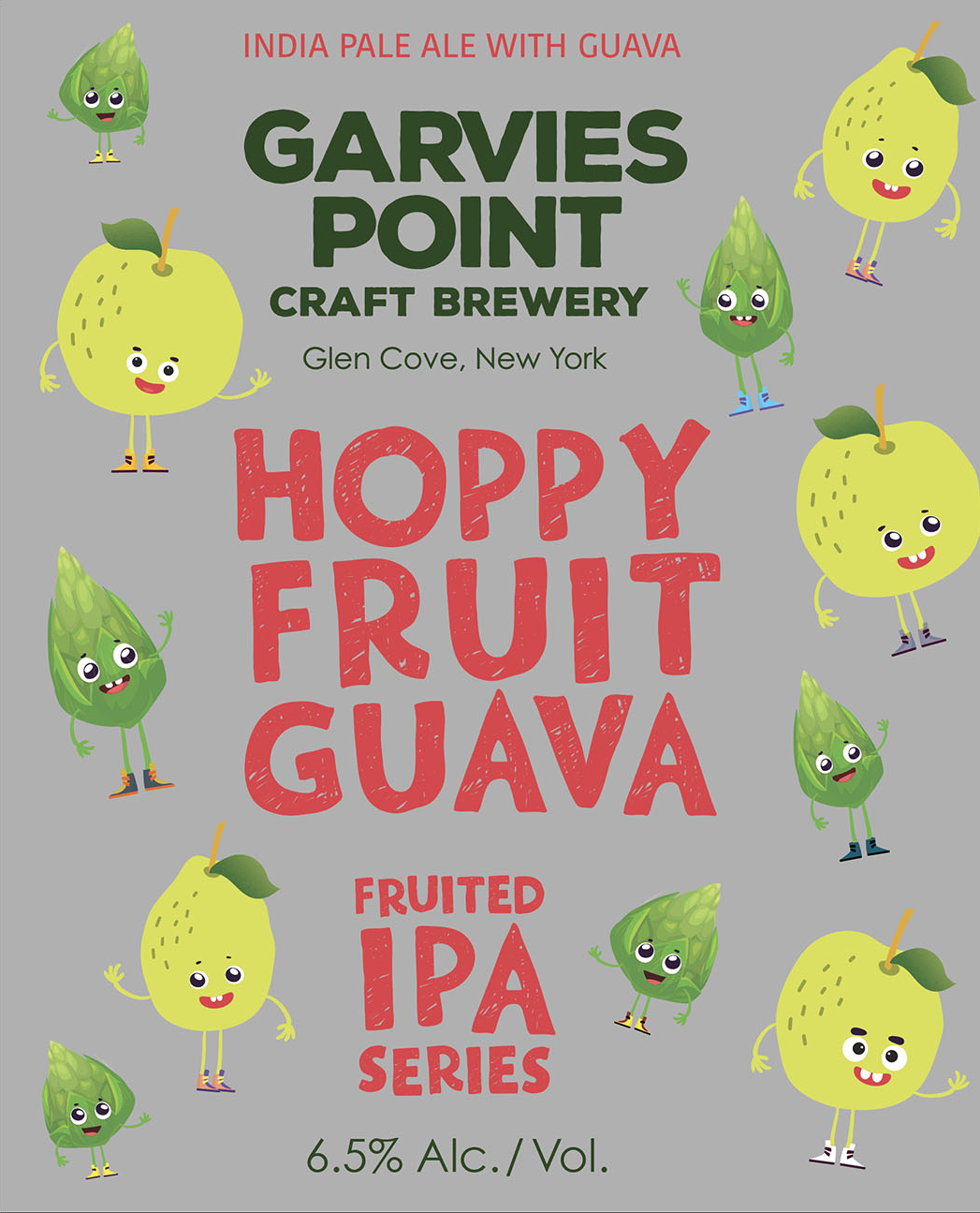 Garvies Point Hoppy Fruit Pink Guava beer Label Full Size