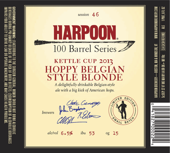 Harpoon Hoppy Belgian Style Ale beer Label Full Size