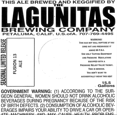 Lagunitas Fusion 13 beer Label Full Size