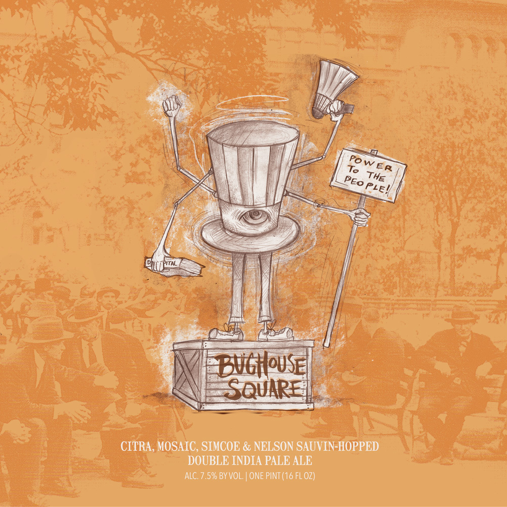 Hop Butcher for the World Bughouse Square beer Label Full Size