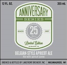 Lakefront 25th Anniversary Belgian-Style Apricot Ale beer Label Full Size