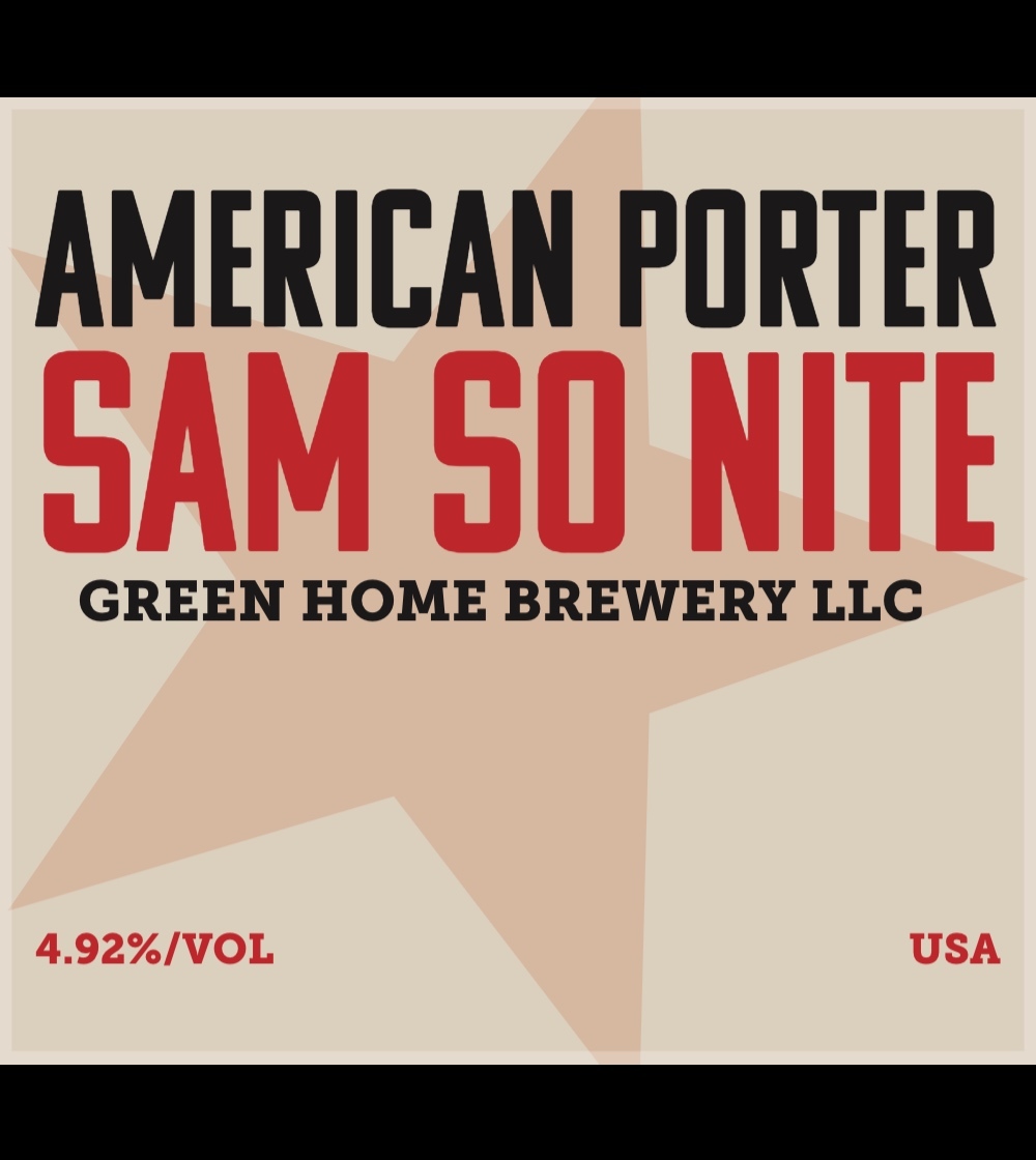 Sam So Nite beer Label Full Size