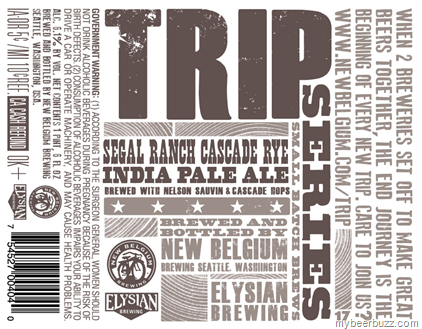 New Belgium + Elysian Trip XVII: Segal Ranch Cascade Rye IPA beer Label Full Size