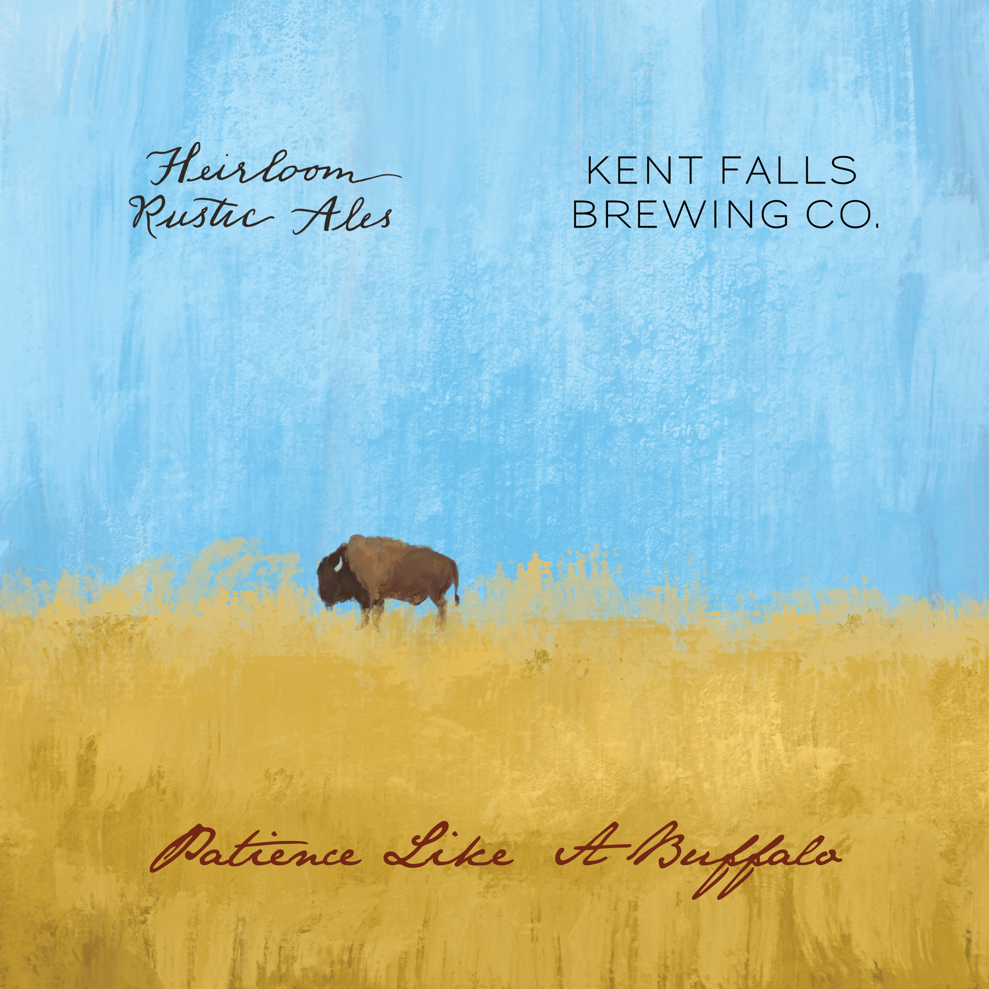 Kent Falls Patience Like a Buffalo beer Label Full Size
