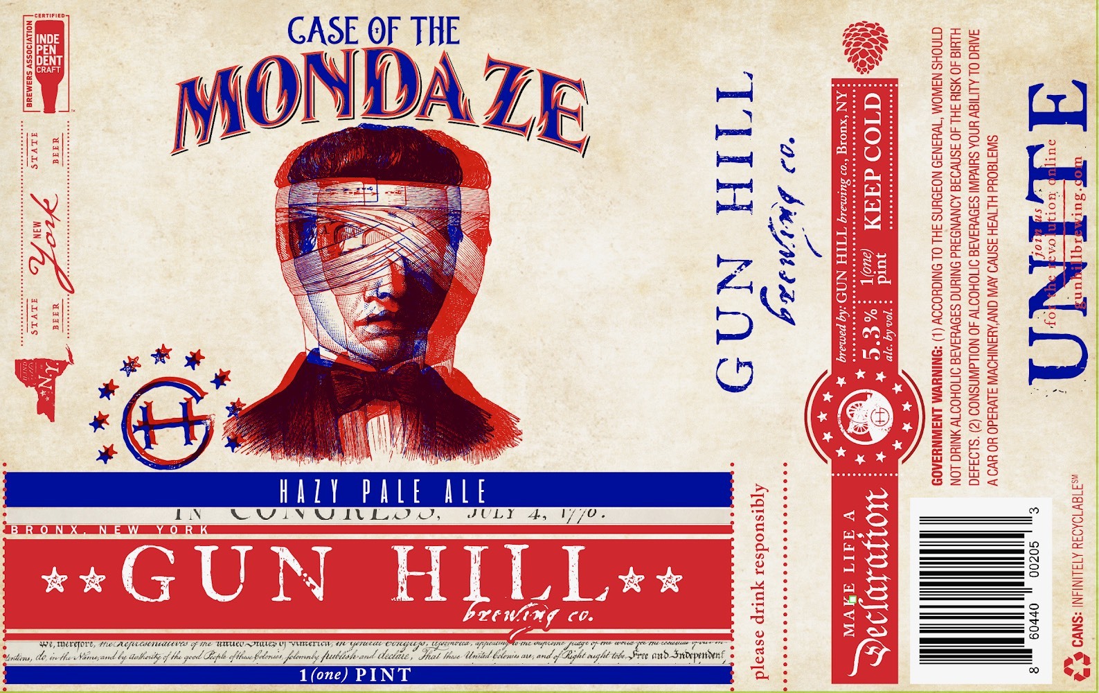 Photo of Gun Hill Case Of The Mondaze beer Label