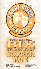 Great River Bix Street Fest Copper Ale beer Label Full Size