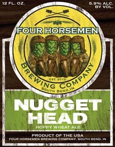 Four Horsemen Nugget Head beer Label Full Size
