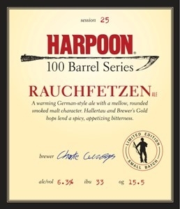 Harpoon 100 Barrel Series Rauchfetzen beer Label Full Size