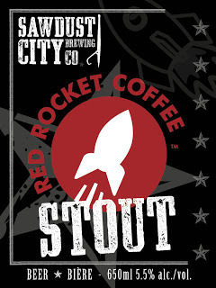 Sawdust City Red Rocket beer Label Full Size