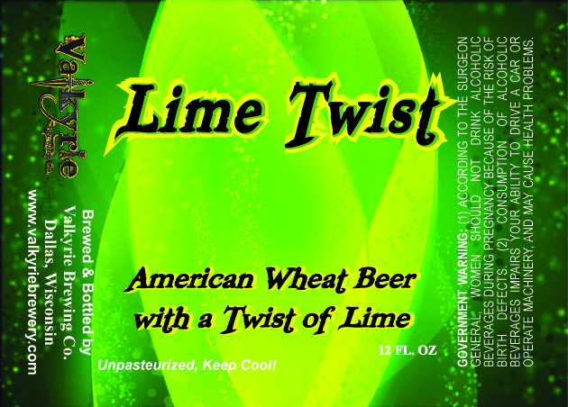 Valkyrie Lime Twist beer Label Full Size
