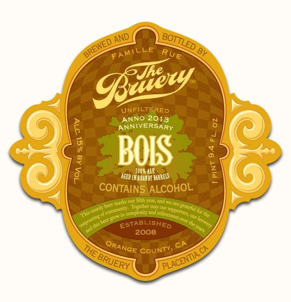 Bruery Bois Brandy Barrel Aged beer Label Full Size