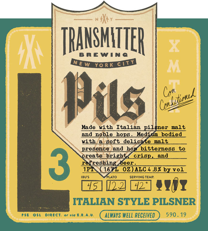 Transmitter L3 Italian Pilsner beer Label Full Size