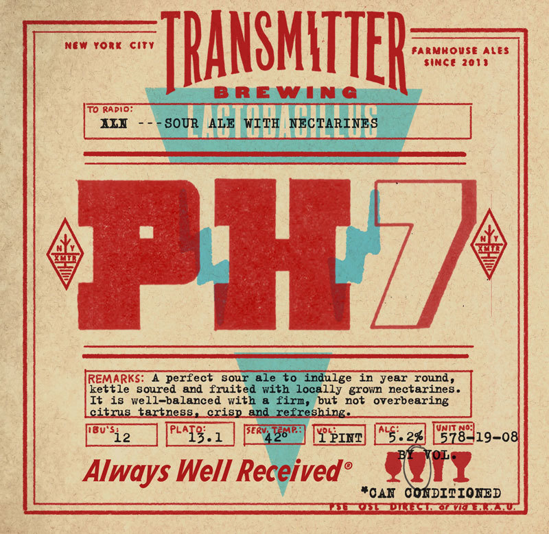 Transmitter PH7 Nectarine Sour beer Label Full Size