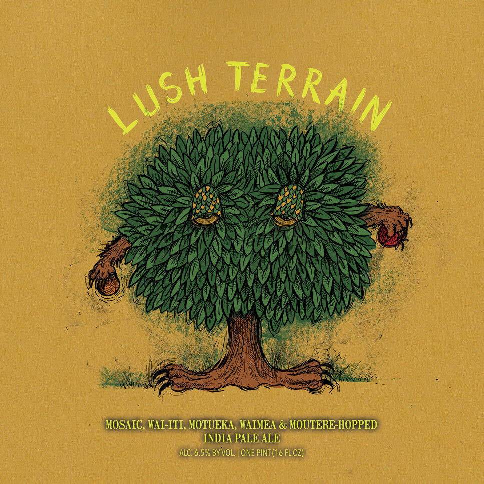 Hop Butcher for the World Lush Terrain beer Label Full Size