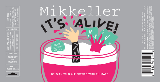 Mikkeller It's Alive! (Rhubarb Edition) beer Label Full Size