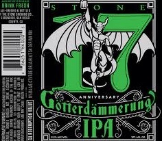 Stone 17th Anniversary Gotterdammerung IPA beer Label Full Size