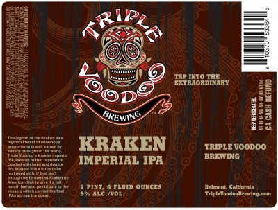 Triple Voodoo 8 Tentacles beer Label Full Size
