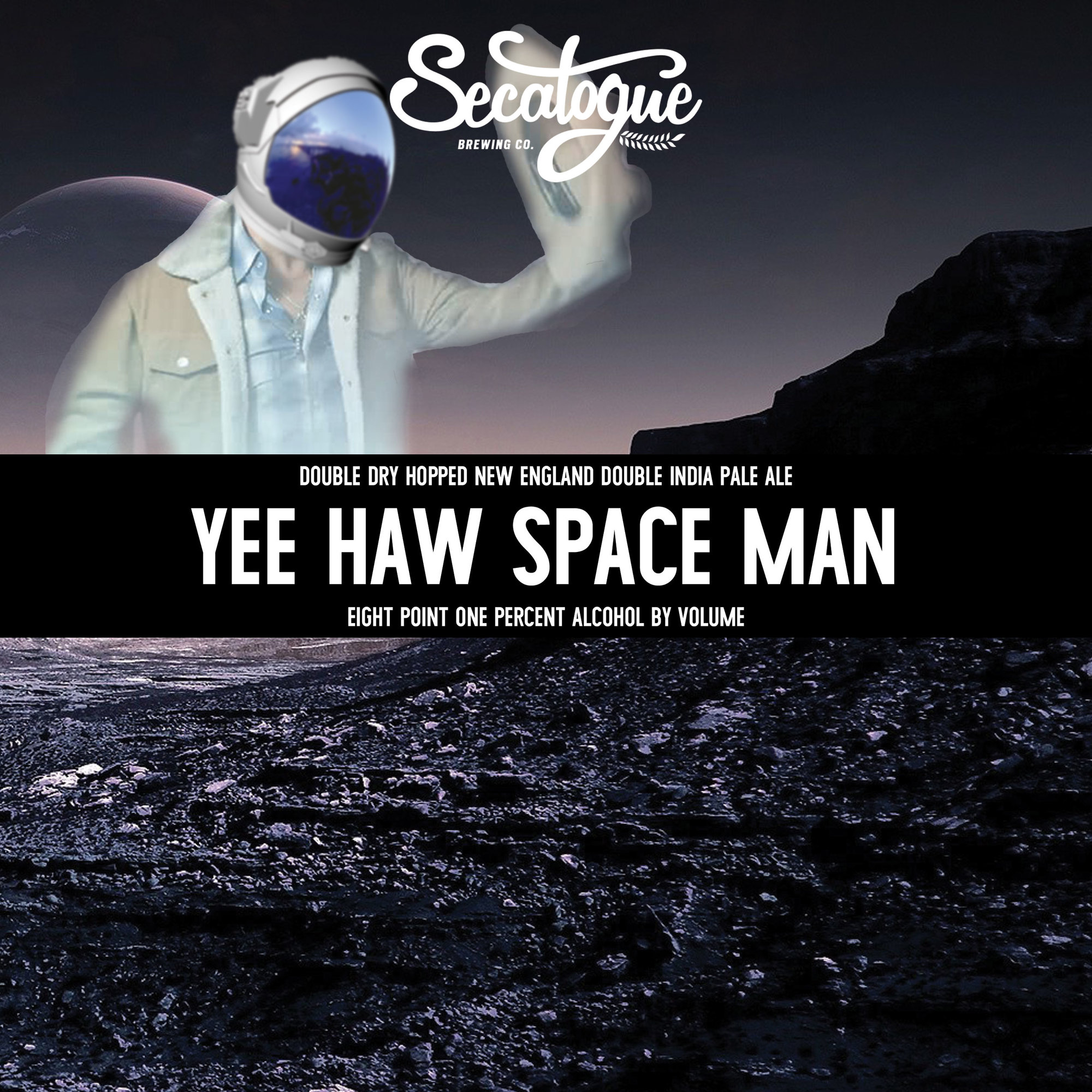 Yee Haw Space Man beer Label Full Size