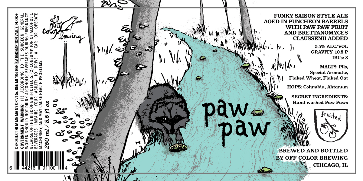 Off Color Paw Paw beer Label Full Size