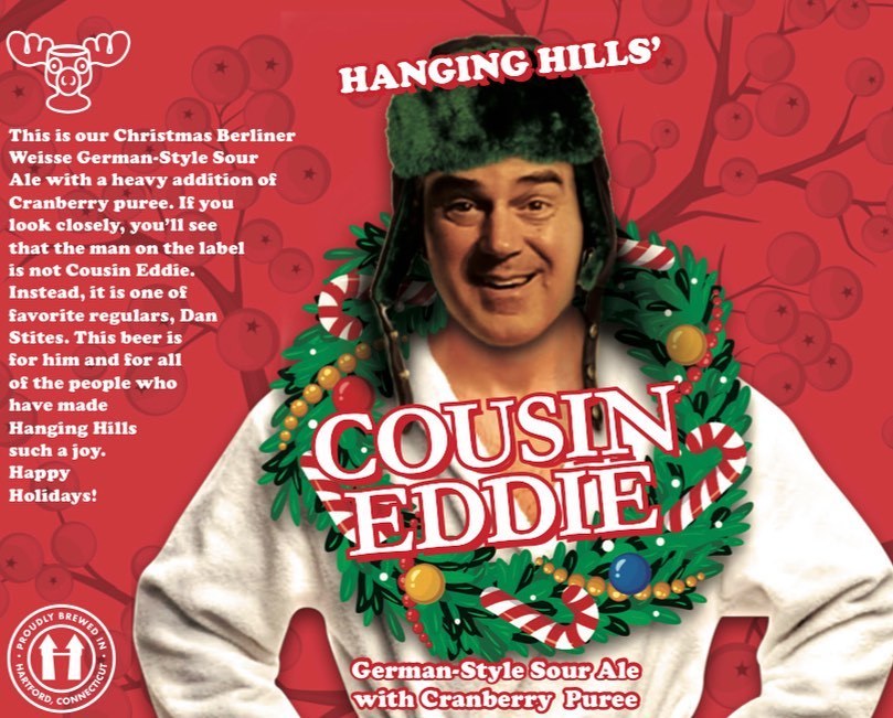Hanging Hills Cousin Eddie Cranberry beer Label Full Size