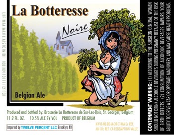 La Botteresse Noire beer Label Full Size