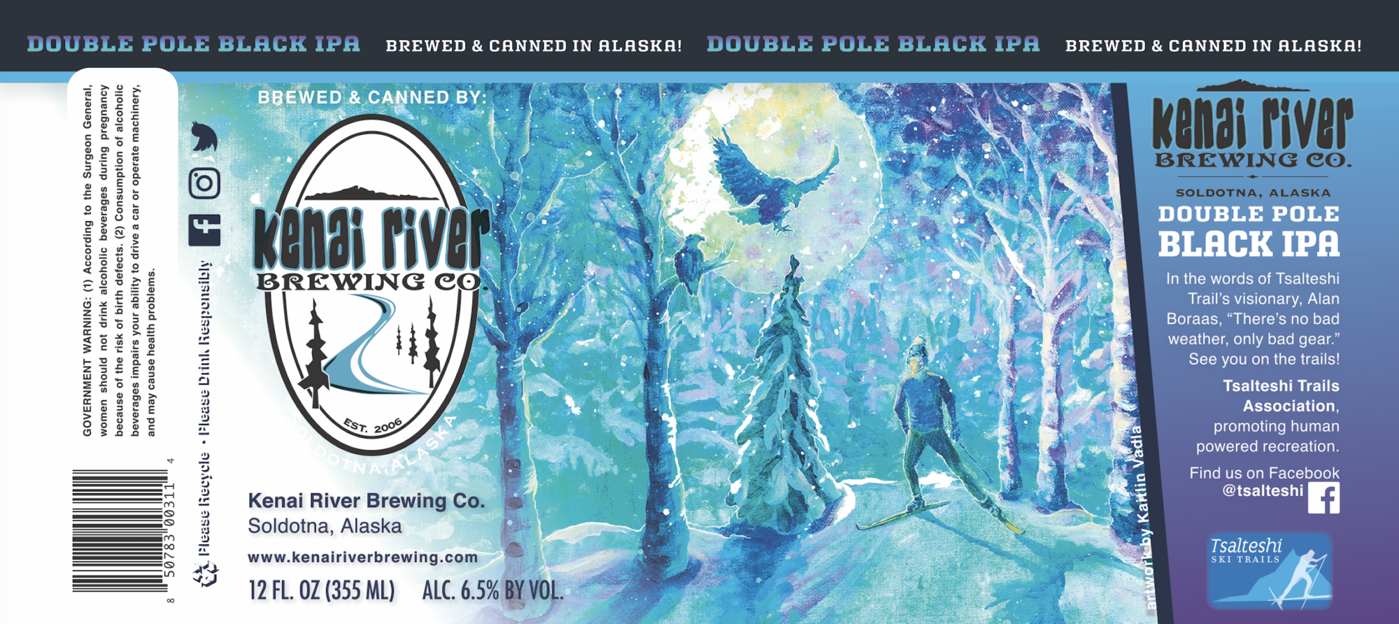 Kenai River Double Pole Black Ipa beer Label Full Size