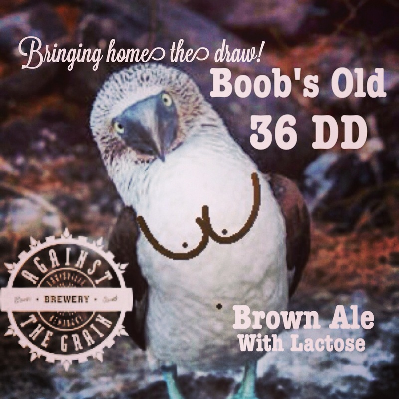 Against The Grain Boob's Old 36-DD beer Label Full Size