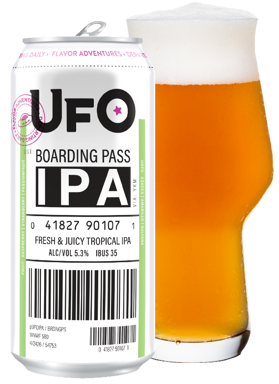 Photo of UFO Boarding Pass beer Label