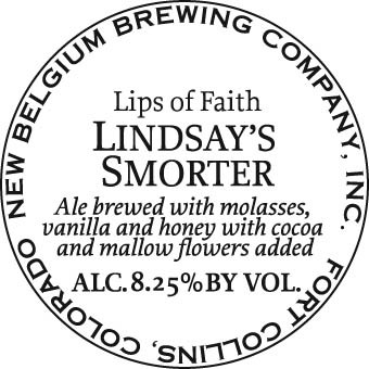 New Belgium Lindsay's Smorter beer Label Full Size