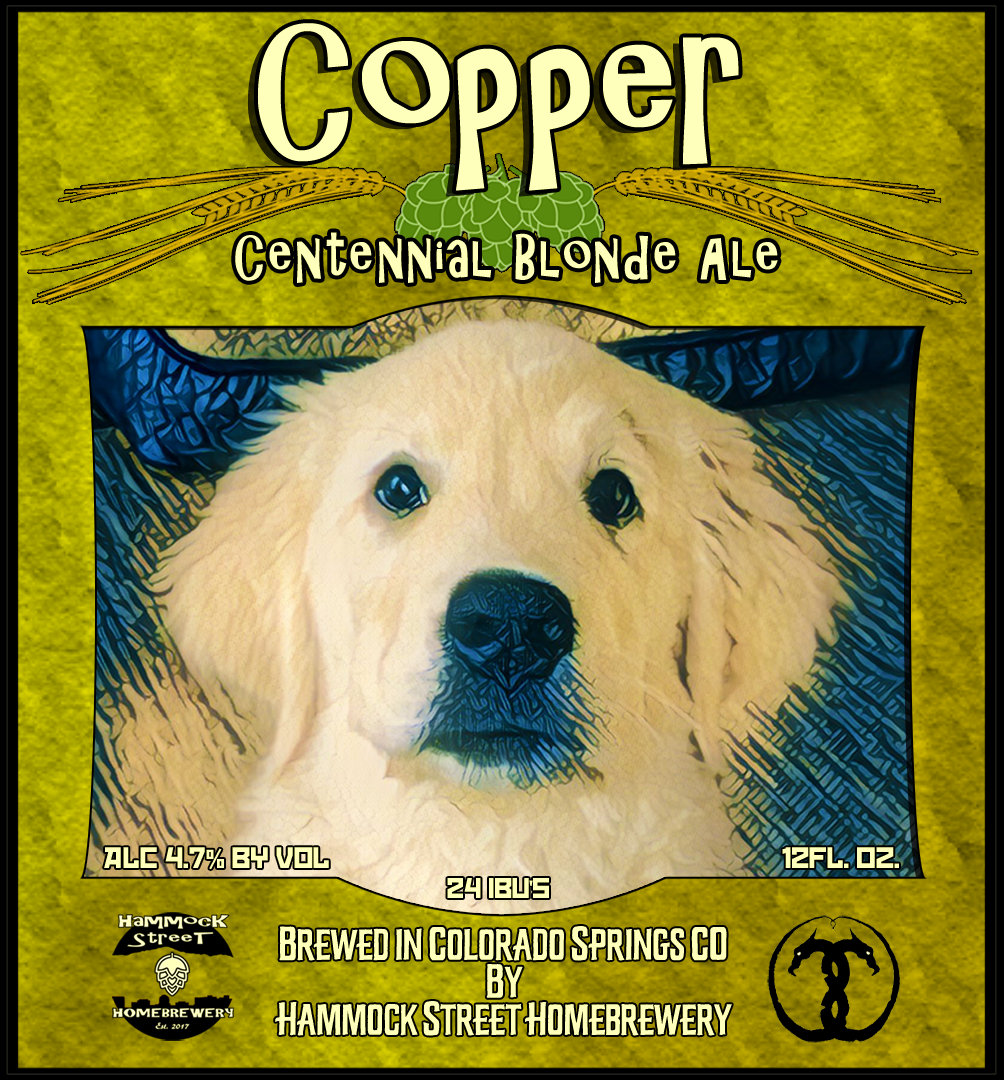 Copper Centennial Blonde Ale beer Label Full Size