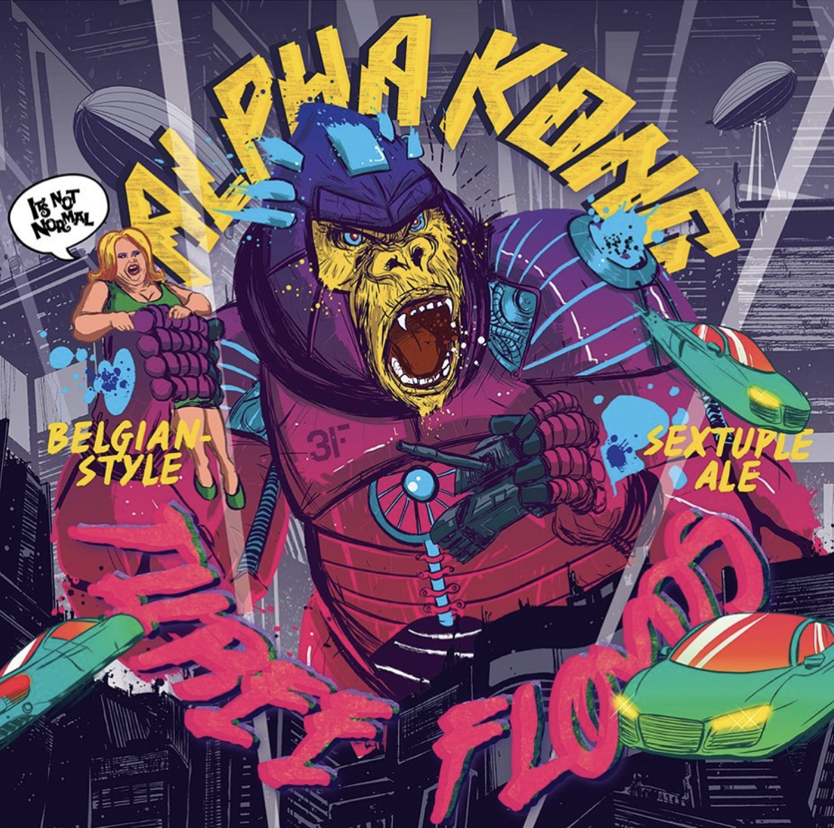 3 Floyds Alpha Kong beer Label Full Size