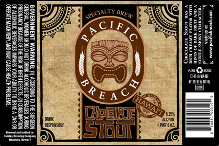 Pacific Breach Chocolate Stout beer Label Full Size