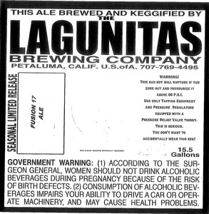 Lagunitas Fusion XVII beer Label Full Size