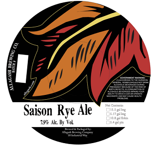 Allagash Saison Rye Ale beer Label Full Size