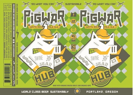 Hopworks Pig War beer Label Full Size