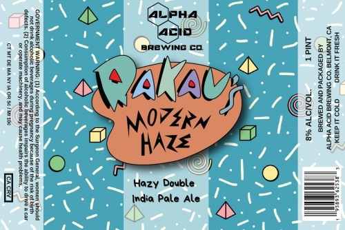 Alpha Acid Rakau's Modern Haze beer Label Full Size
