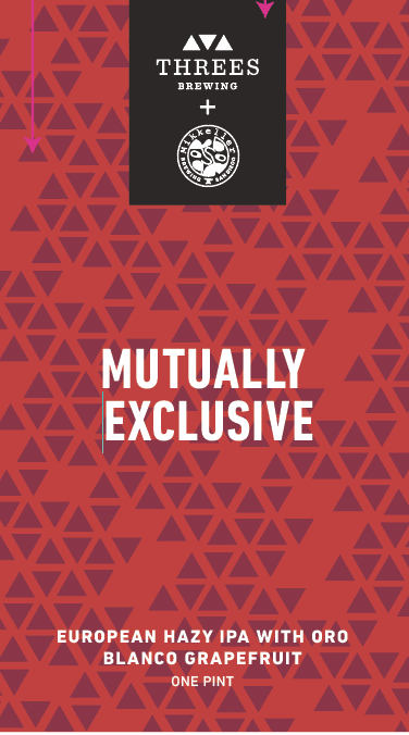 Threes + Modist Mutually Exclusive beer Label Full Size