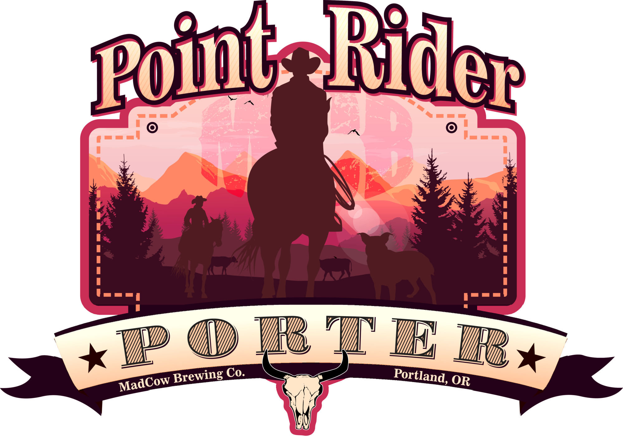 MadCow Point Rider Porter beer Label Full Size