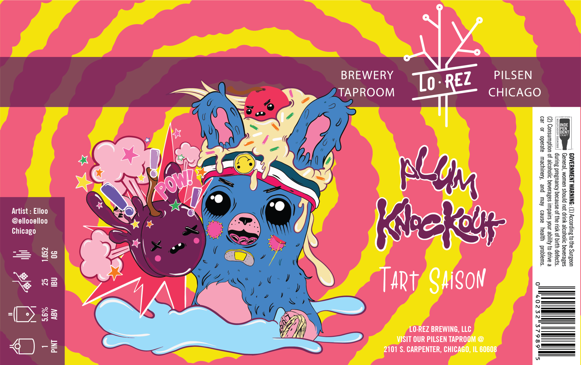 Lo Rez Plum Knockout beer Label Full Size