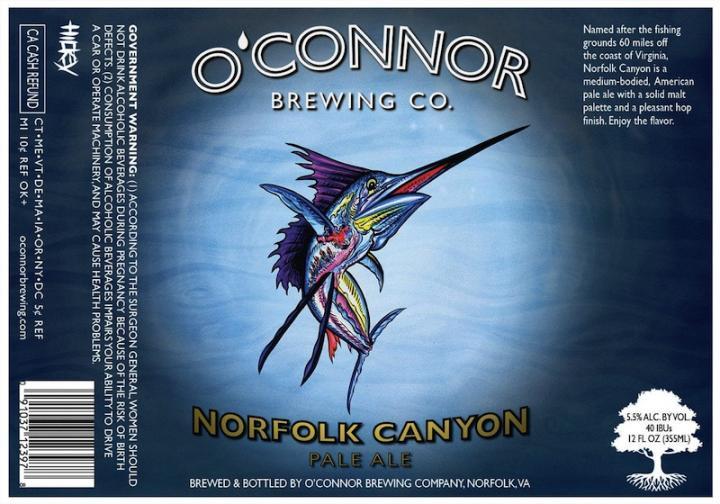 O'Connor Norfolk Canyon beer Label Full Size