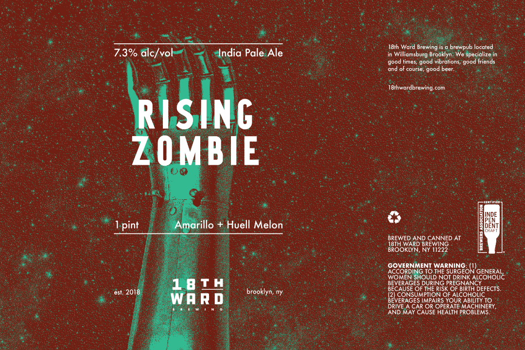 18th Ward Rising Zombie beer Label Full Size