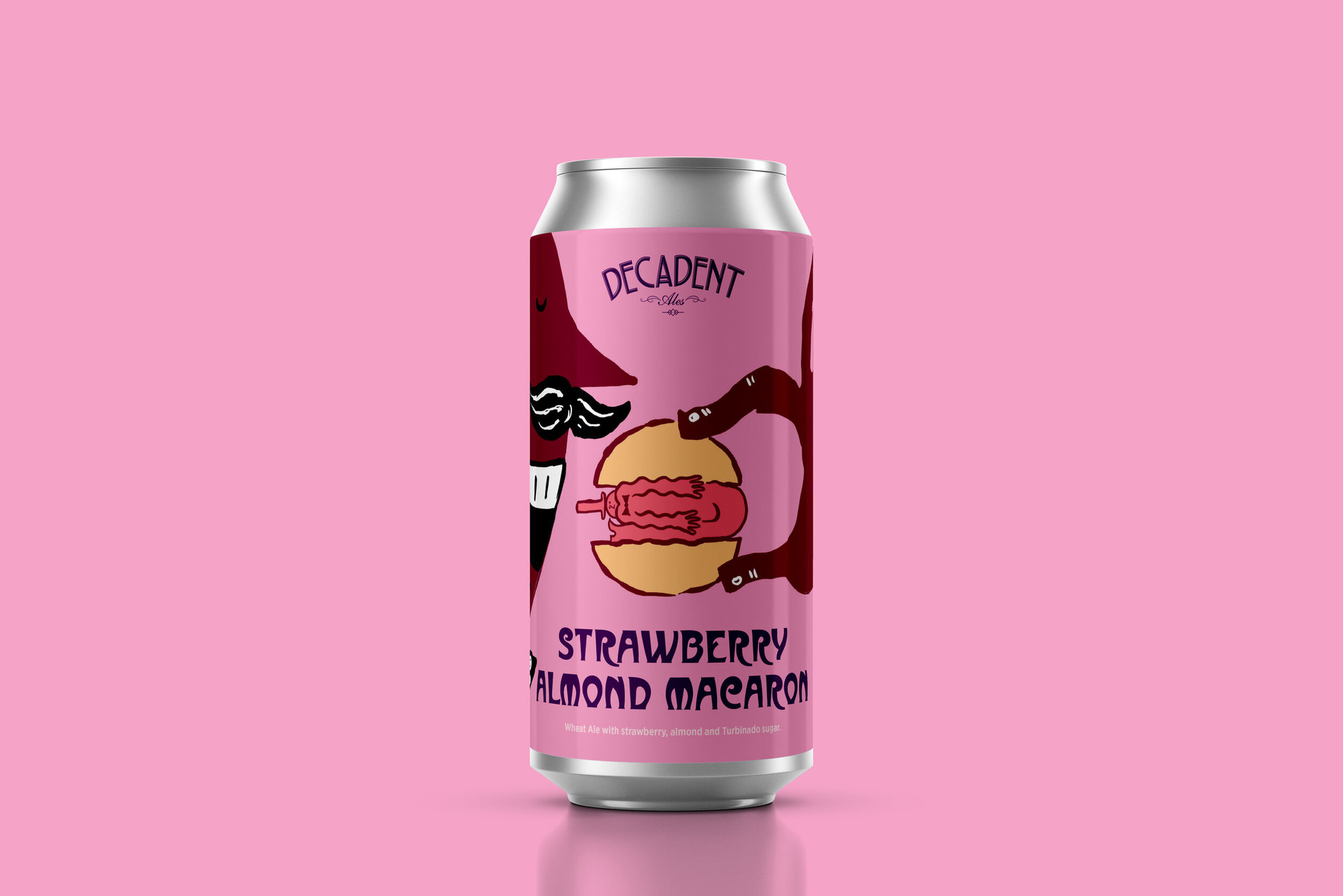 Decadent STRAWBERRY ALMOND MACARON beer Label Full Size